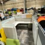 7' x 7' Allsteel cubicle with glass and overhead