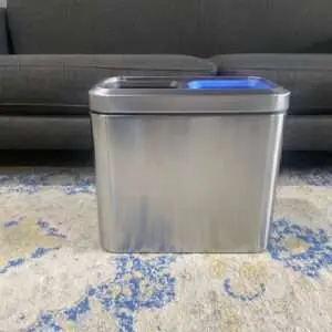 Simple Human Stainless steel office trashcan by Uline